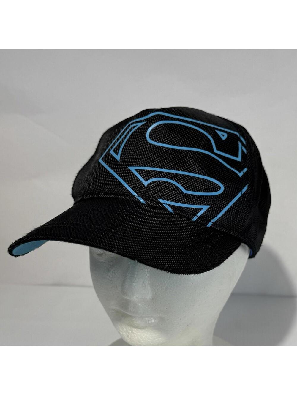 Superman Hat Youth Black Snapback Cap Blue Logo Adjustable DC Comics 2016